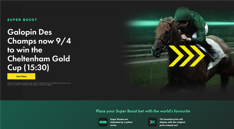 bet365 Super Boost on Galopin Des Champs to win the Gold Cup